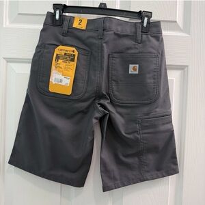 NWT Carhartt Women's Size 2 Gray Rugged Professional Canvas Work Shorts